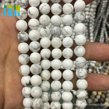 AAA Quality 10mm Round Smooth Natural White Howlite Polish Semi Precious Stone